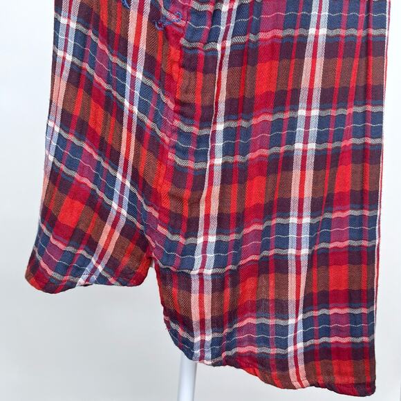 Free People Magical Plaid Embroidered Button Down Top Small Boho Western Fall - Picture 7 of 16